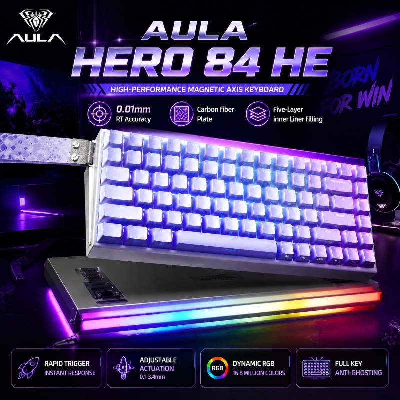 Gaming Keyboard Magnetic Switches - AULA HERO84 마그네틱 게이밍 기계식 키보드