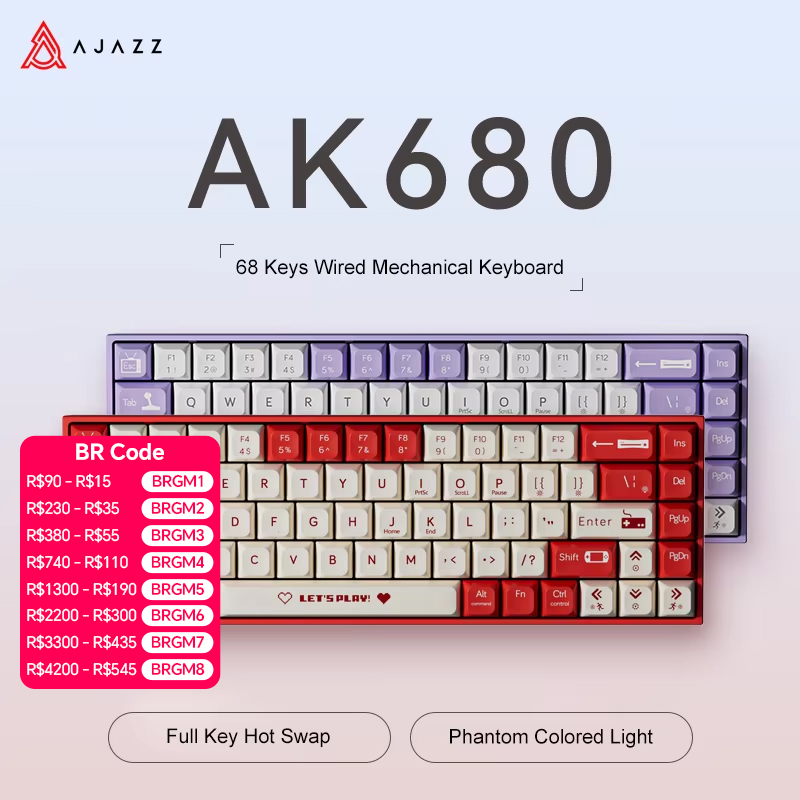 Gaming Keyboard Hot Swappable - AJAZZ AK680 65% 유선 게이밍 기계식