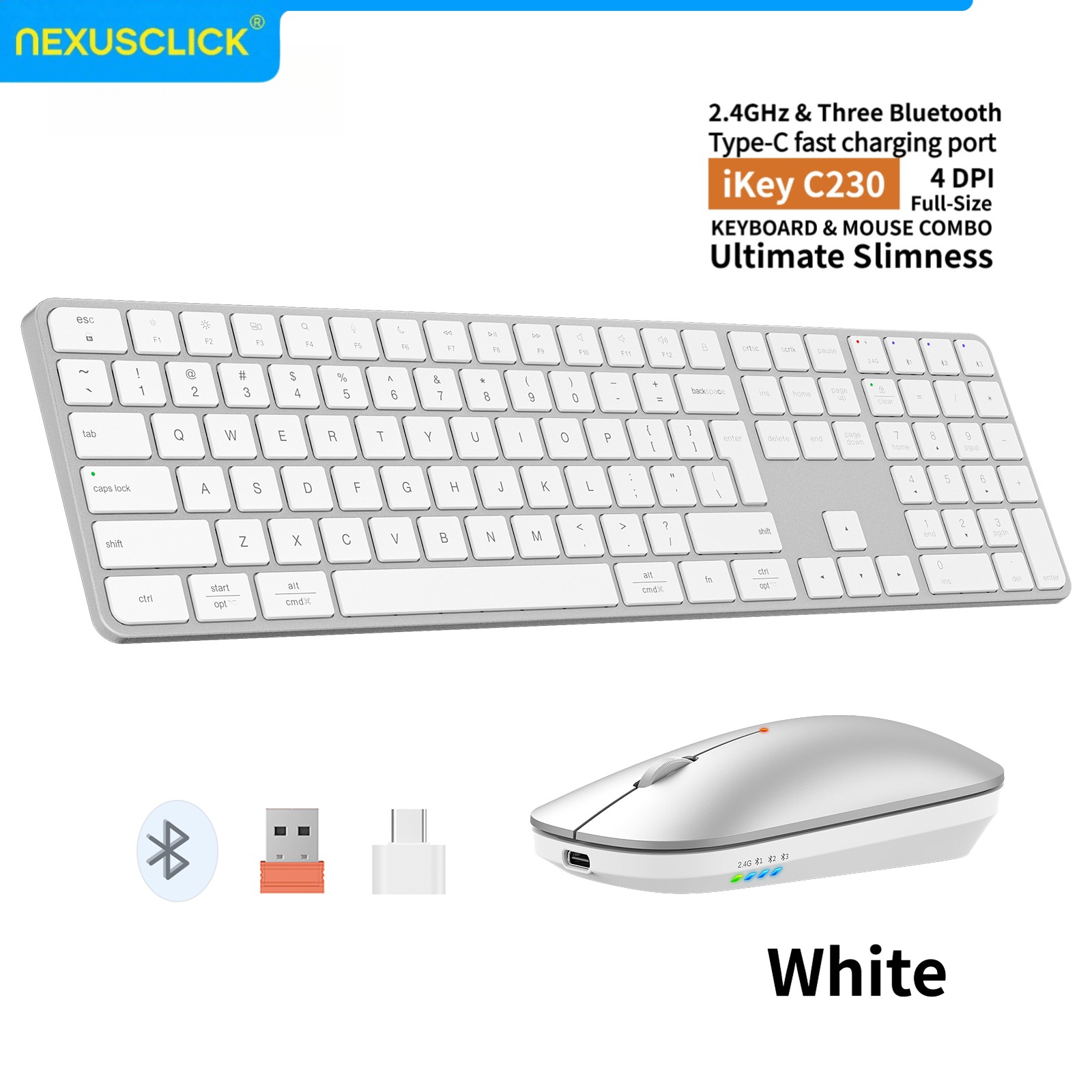 Gaming Keyboard And Mouse Combo Wireless - NexusClick 충전식 무선 키보드 마우스 콤보,