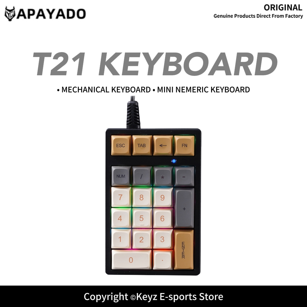 Keyboard Gaming Blue Switch - T21 미니 숫자 키패드 RGB 백라이트