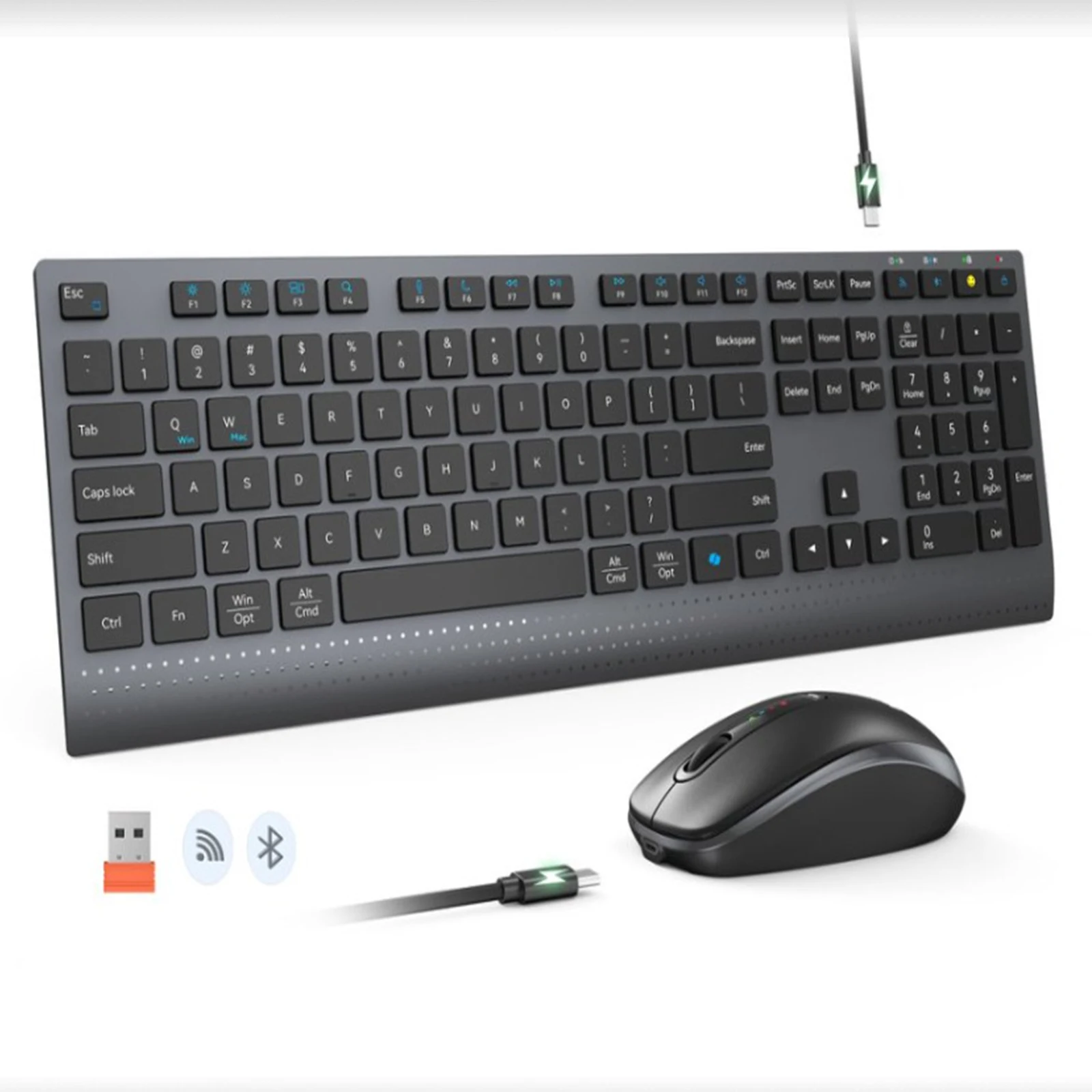 Gaming Keyboard And Mouse Combo Wireless - 2.4G 블루투스 듀얼 모드 무선 키보드
