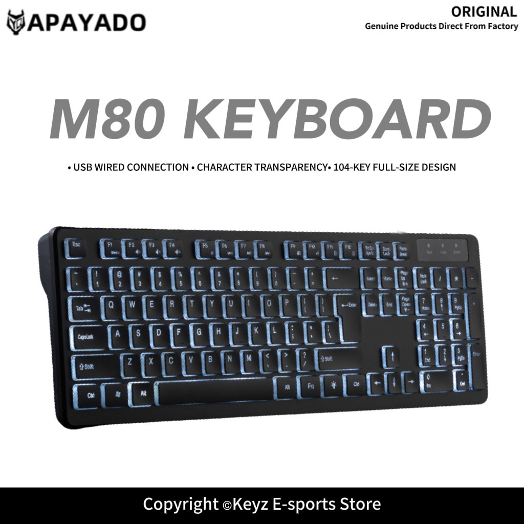 Keyboard Gaming Mac - 유선 USB 게이밍 키보드 초슬림 초콜릿
