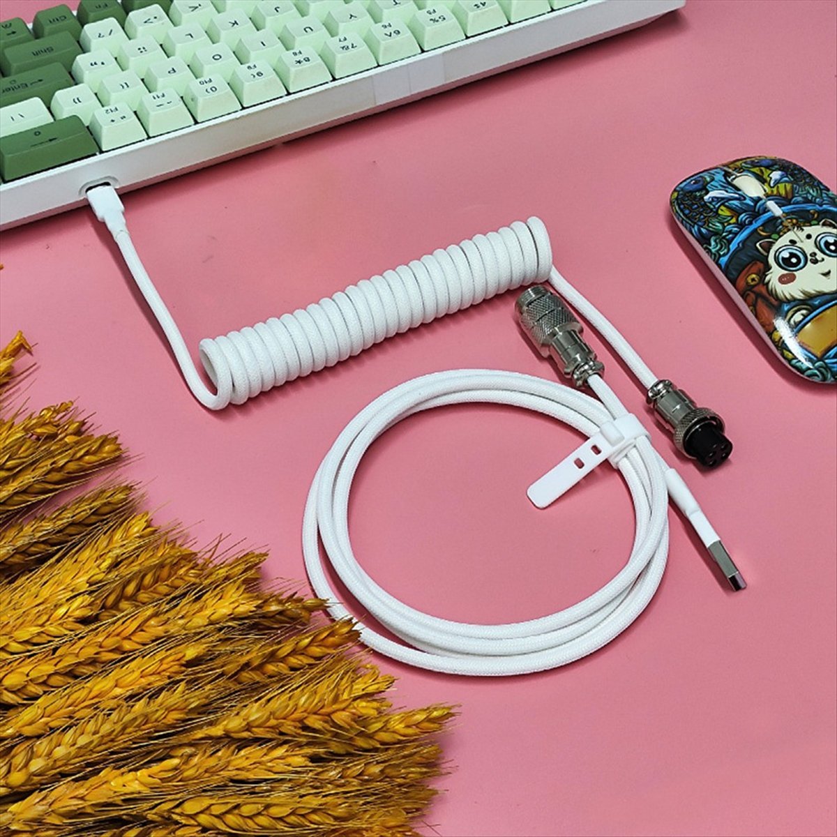 Coiled Usb Cable - AAAE USB 타입-C 게이밍 키보드 케이블,
