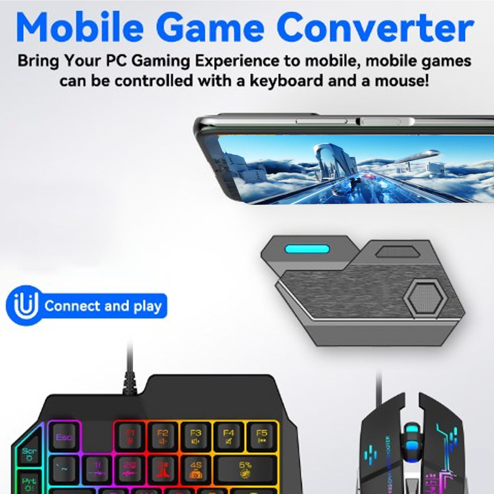 Gaming Keyboard Mouse Combo - 모바일 게임 콤보 팩 블루투스 연결