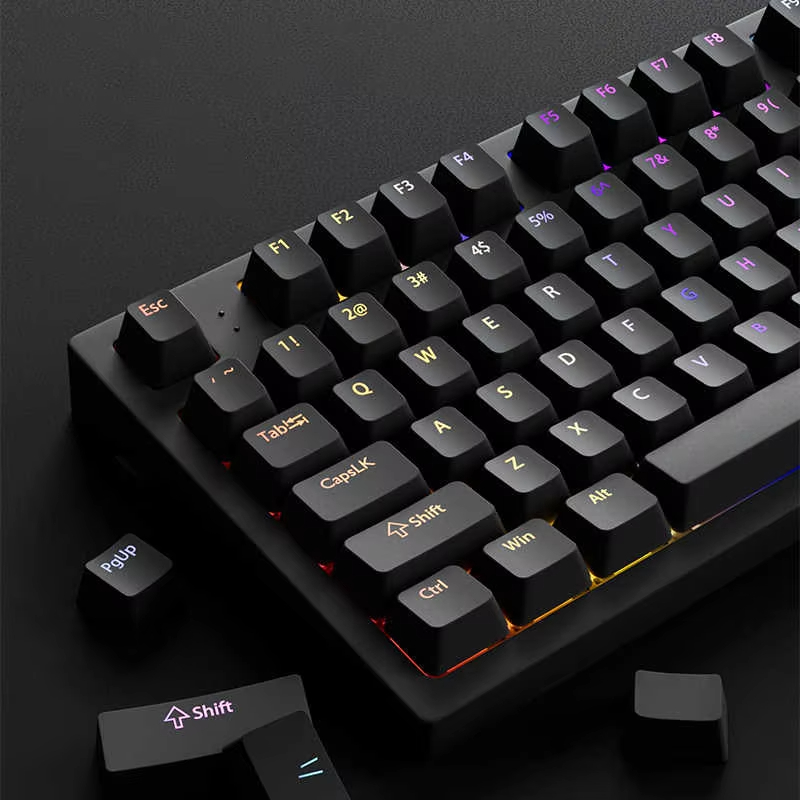 Keyboard Gaming Black - 130+ 키 블랙 커스텀 더블샷 샤인