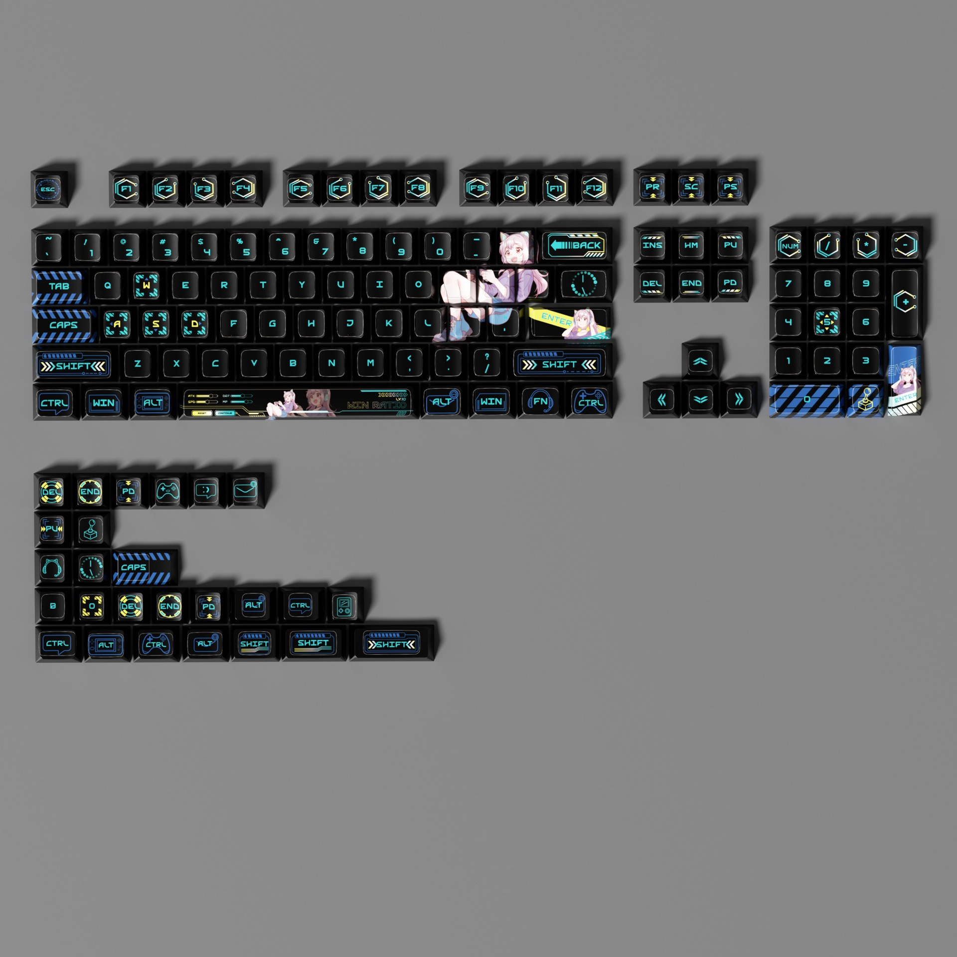E-스포츠 스토리 - 블랙 V1 애니메이션 테마 키캡  - Keyboard Gaming Black 리뷰 및 가격