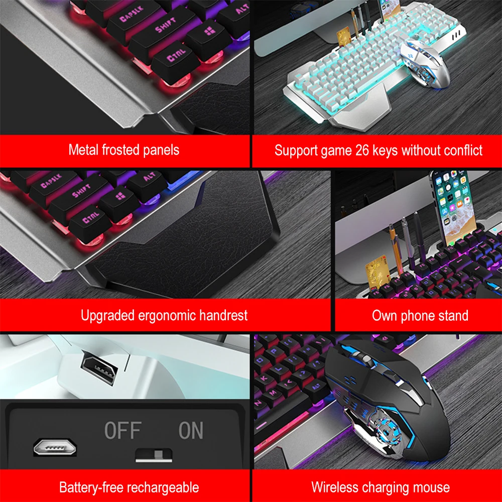 충전식 무선 키보드 및 마우스 제품군 게임용 컴퓨터,  - Gaming Keyboard Mouse Combo 리뷰 및 가격