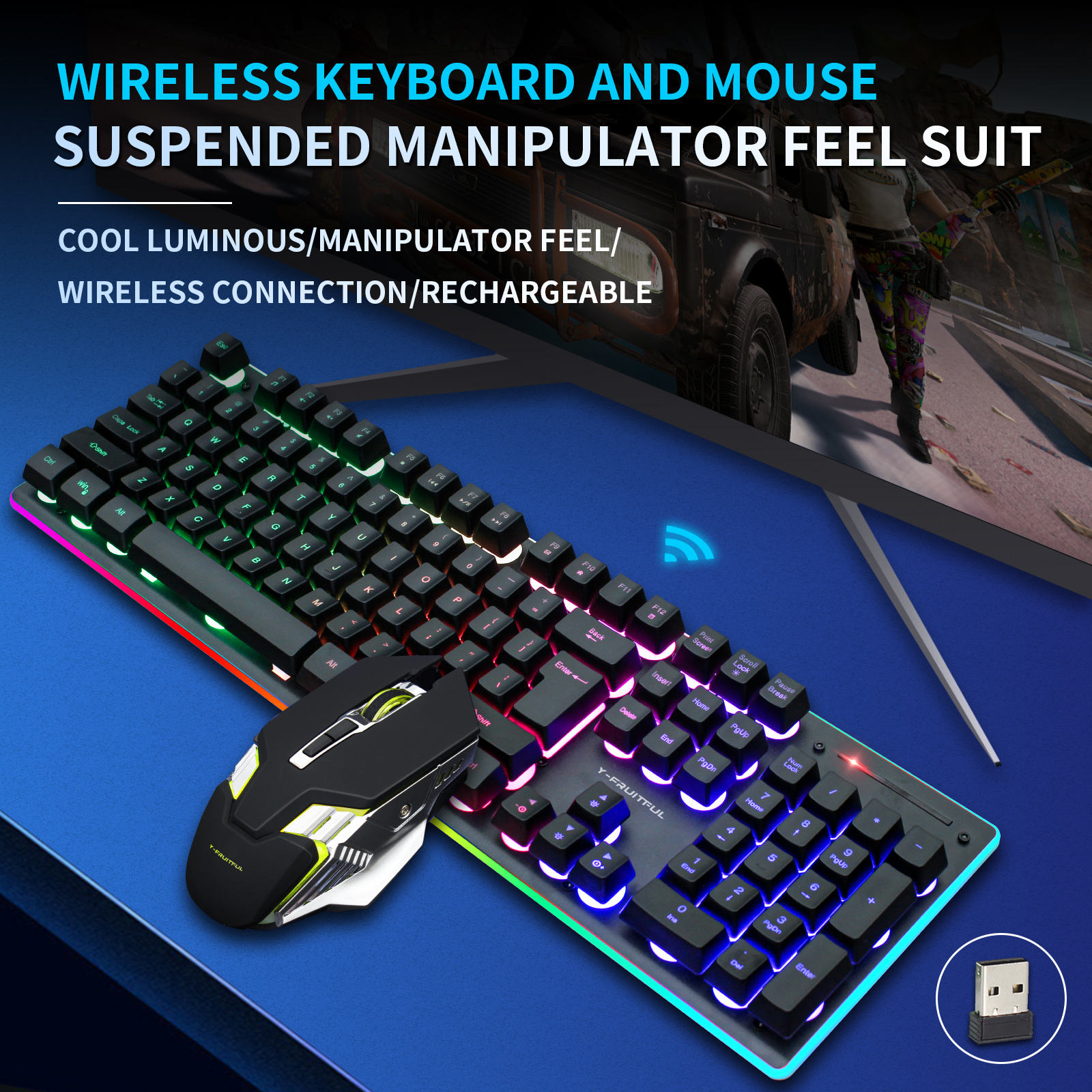104키 RGB 컴퓨터 무선 USB 충전식 게이밍 기계 - Gaming Keyboard And Mouse Combo Wireless 리뷰 및 가격