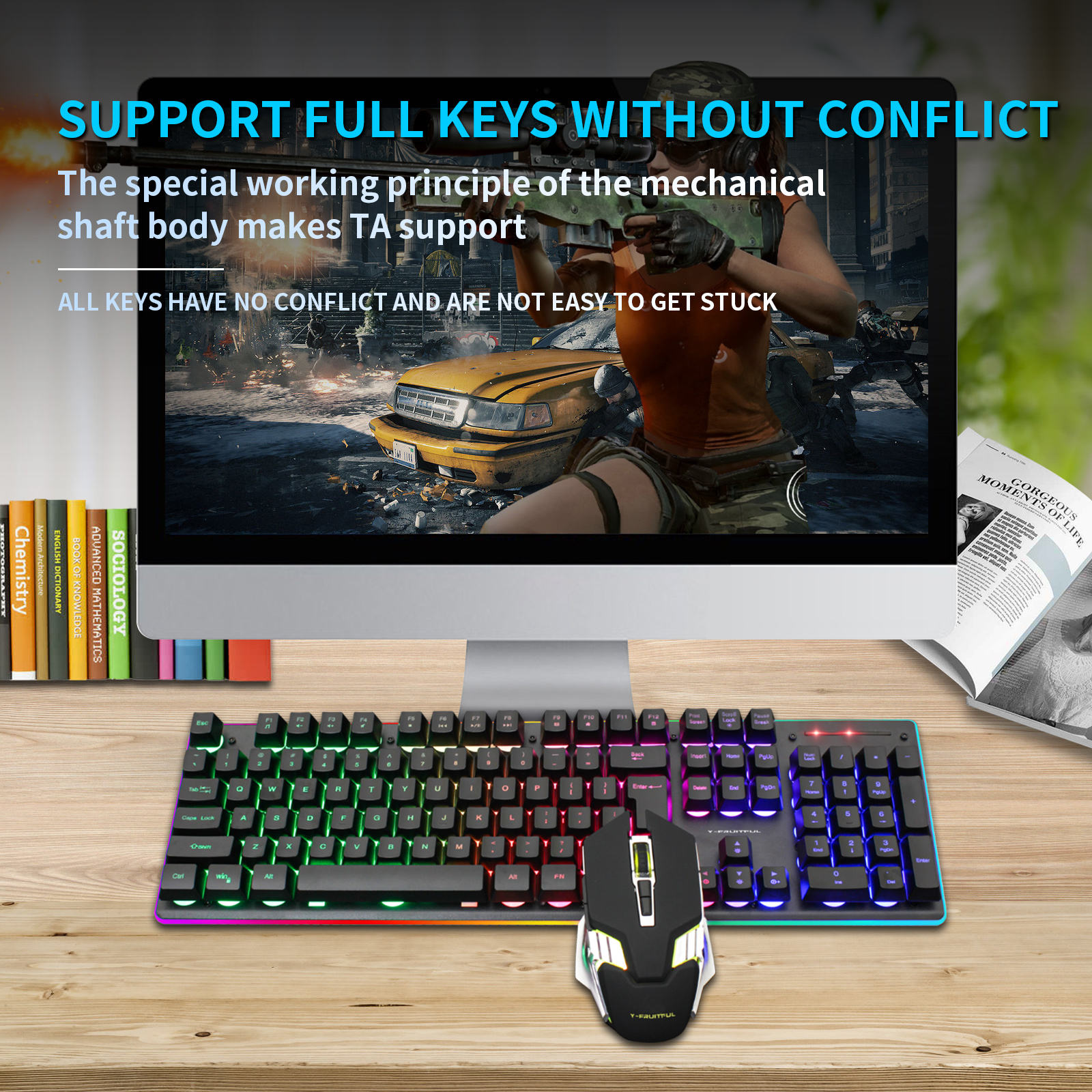 104키 RGB 컴퓨터 무선 USB 충전식 게이밍 기계 - Gaming Keyboard And Mouse Combo Wireless 리뷰 및 가격