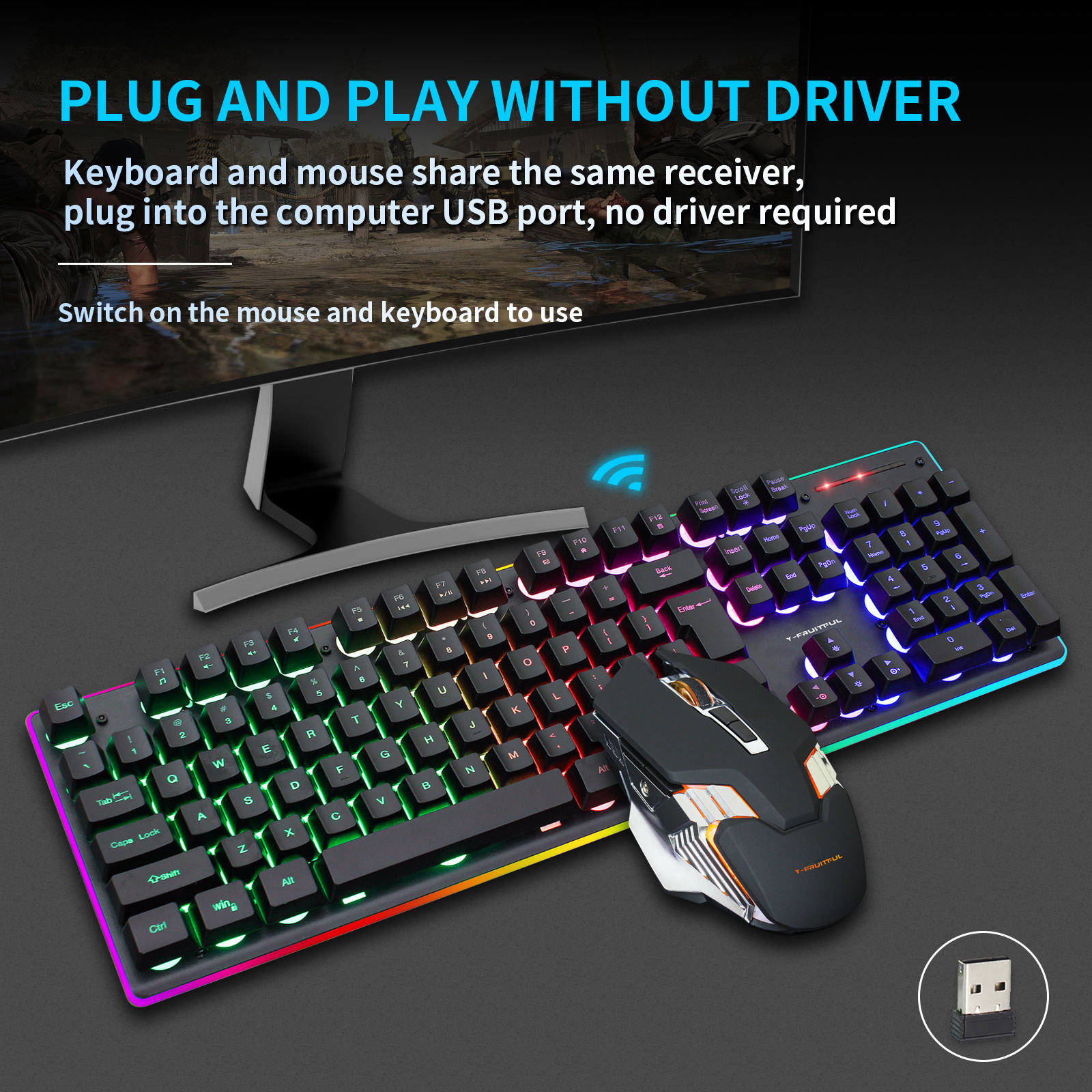 104키 RGB 컴퓨터 무선 USB 충전식 게이밍 기계 - Gaming Keyboard And Mouse Combo Wireless 리뷰 및 가격