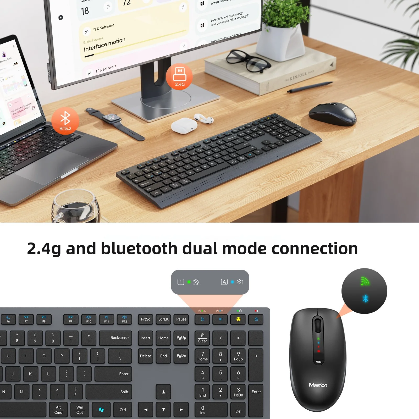 2.4G 블루투스 듀얼 모드 무선 키보드 마우스 콤보  - Gaming Keyboard And Mouse Combo Wireless 리뷰 및 가격