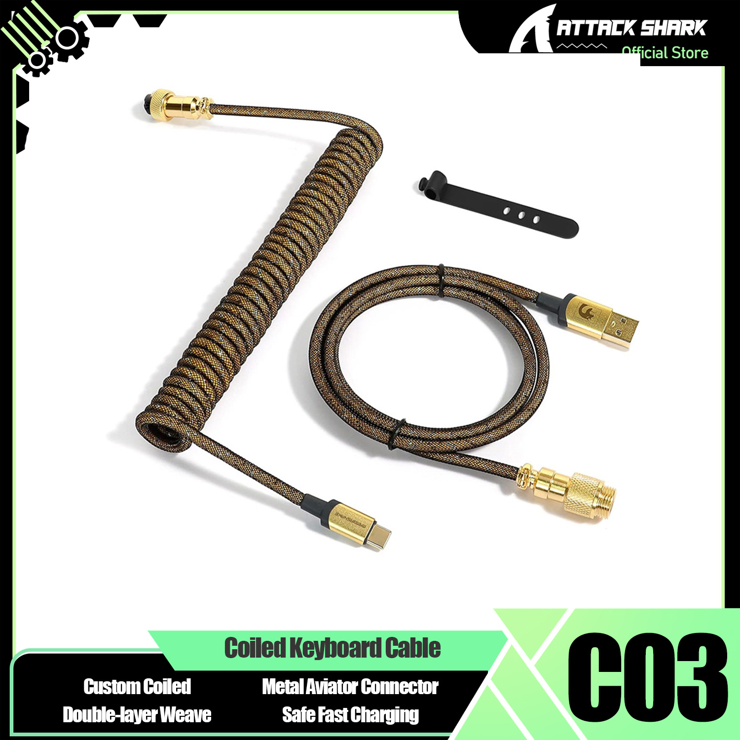 ATTACK SHARK * MAMBASNAKE C03  - Coiled Usb Cable 리뷰 및 가격