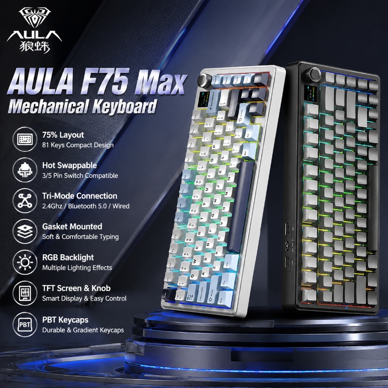 AULA F75 Max 기계식 키보드 75% 레이아웃  - Gaming Keyboard Hot Swappable 리뷰 및 가격