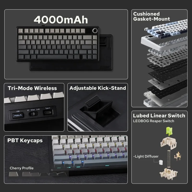 AULA F75 Max 기계식 키보드 75% 레이아웃  - Gaming Keyboard Hot Swappable 리뷰 및 가격