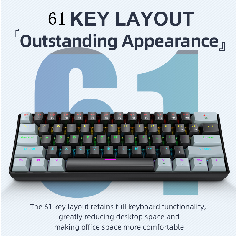 APAYADO K61 유선 기계식 게임용 키보드 61  - Keyboard Gaming Blue Switch 리뷰 및 가격