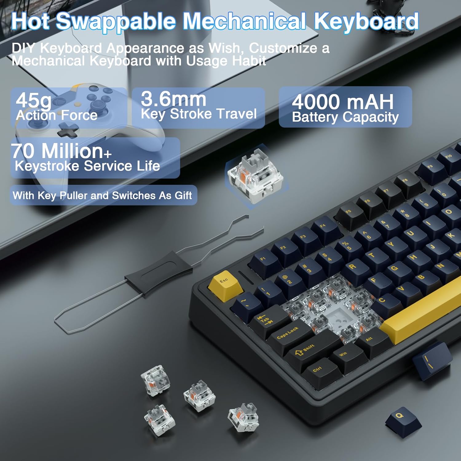 Aula F75 기계식 키보드, 완전히 핫스왑 가능한  - Gaming Keyboard Number Pad 리뷰 및 가격
