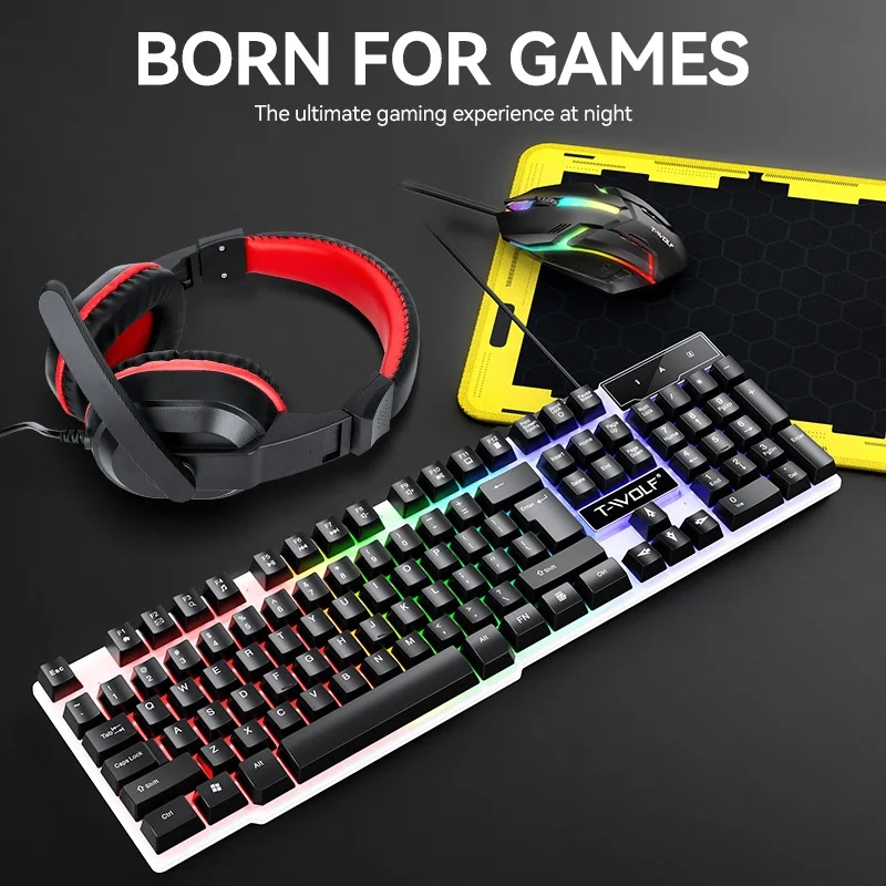 새로운 USB 키보드 및 마우스 게이밍 헤드셋 콤보 4 - Gaming Keyboard Mouse Combo 리뷰 및 가격