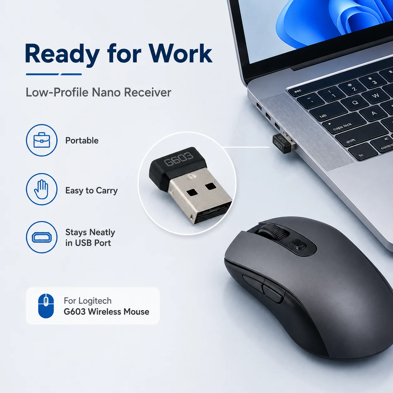 로지텍 G603 무선 마우스용 USB 수신기 2.4G  - Gaming Keyboard And Mouse Wireless 리뷰 및 가격