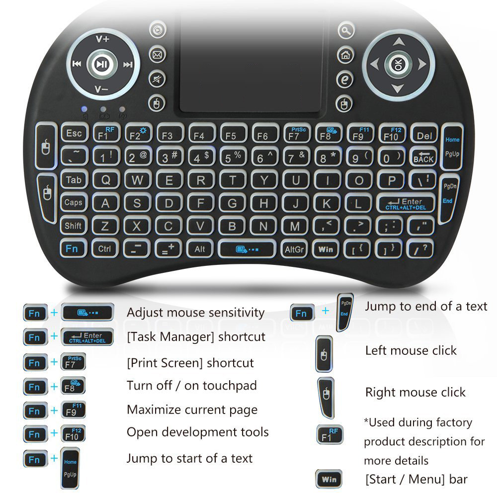 백라이트 미니 무선 키보드 터치 패드가있는 프랑스어 A - Gaming Keyboard And Mouse Combo Wireless 리뷰 및 가격