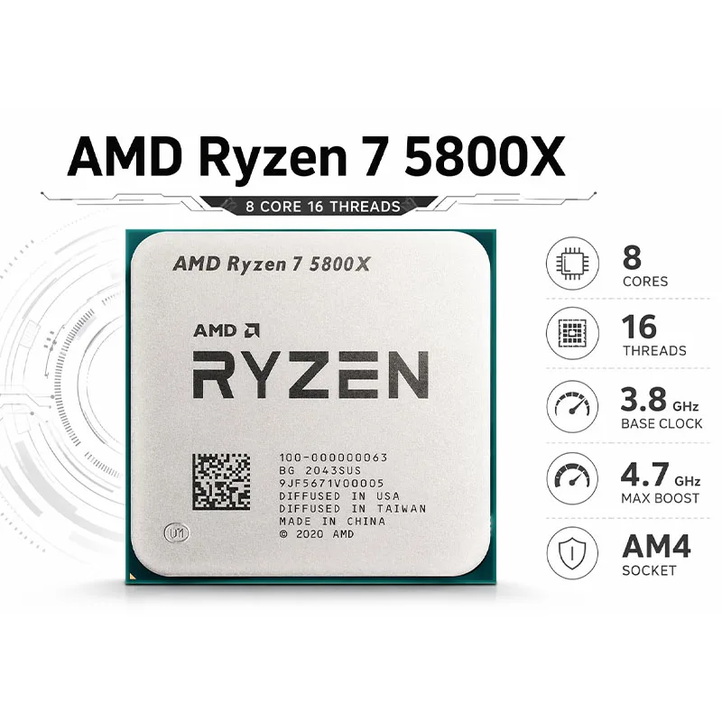 AMD Ryzen 7 5800X 언락 오버클럭 데스크탑 - Amd Cpu Ryzen 7 리뷰 및 가격
